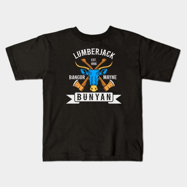 Lumberjack Bunyan Kids T-Shirt by nickbeta